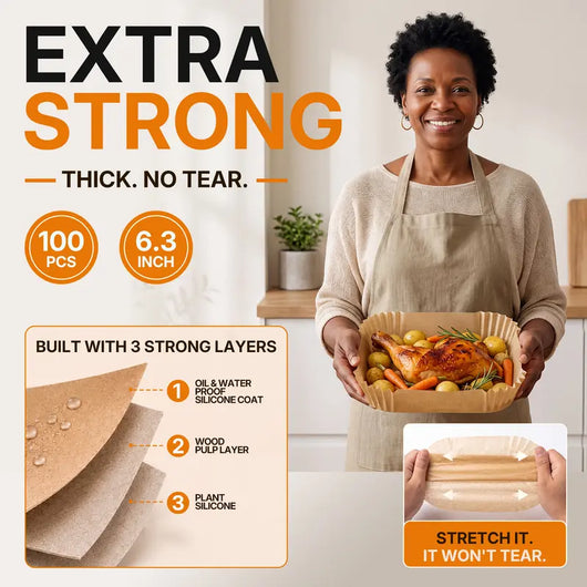 Air Fryer Paper Liners, 100Pcs Parchment Paper