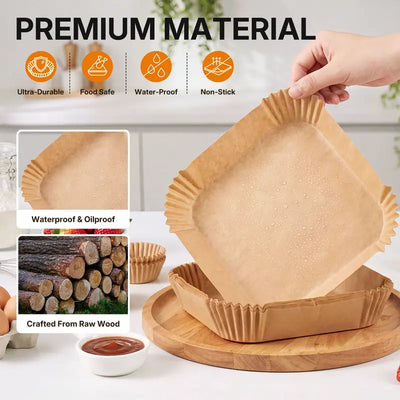 Air Fryer Paper Liners, 100Pcs Parchment Paper