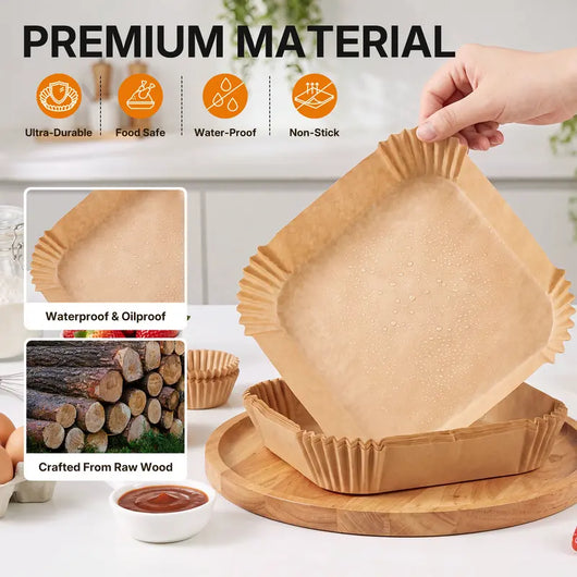 Air Fryer Paper Liners, 100Pcs Parchment Paper