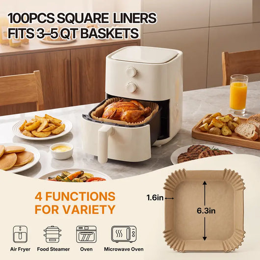 Air Fryer Paper Liners, 100Pcs Parchment Paper